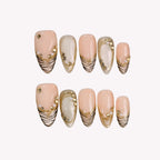A Little Wild - Ersa Nails Nude Gold PressOnNails