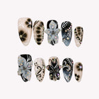 Afterdark - Ersa Nails Black White PressOnNails