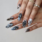 Afterdark - Ersa Nails Black White PressOnNails