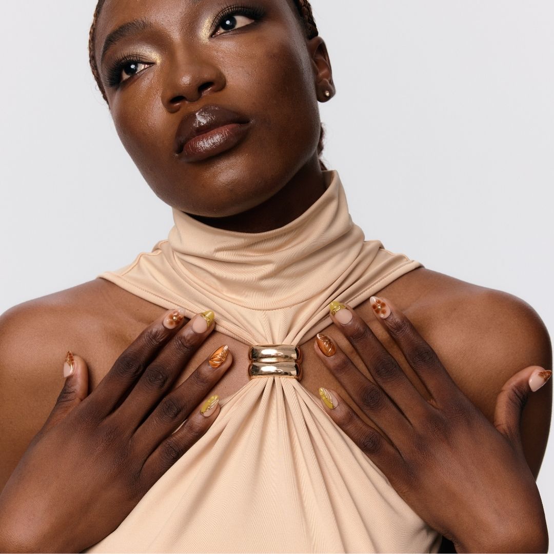 Amber Bloom - Ersa Nails Nude Brown Jade PressOnNails