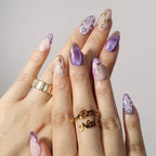 Amethyst Glow - Ersa Nails Nude Purple Gold PressOnNails