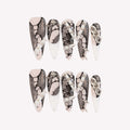 Bad Girl - Ersa Nails Nude Black White PressOnNails