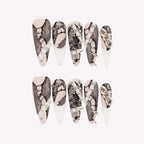 Bad Girl - Ersa Nails Nude Black White PressOnNails