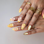 Beachy Babe - Ersa Nails Yellow Orang PressOnNails