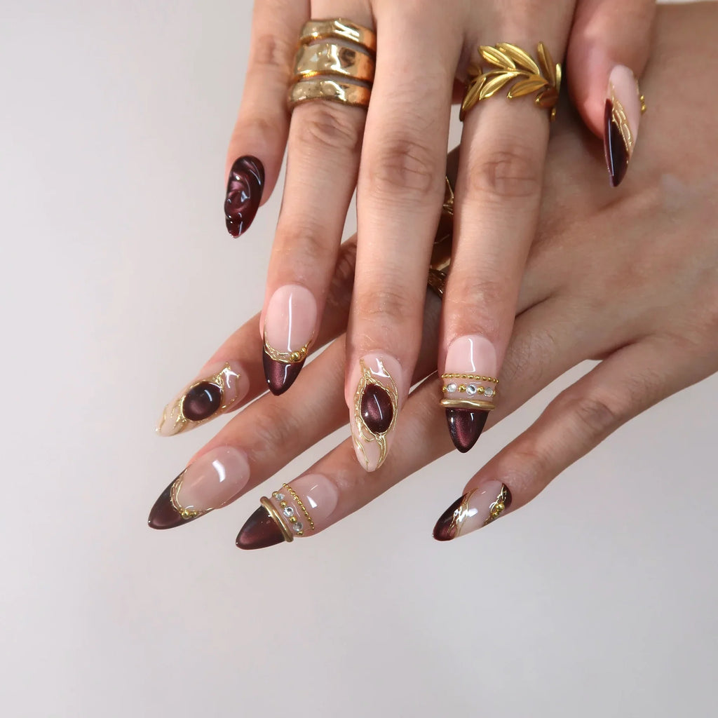 Belle Nuit - Ersa Nails Nude Red PressOnNails