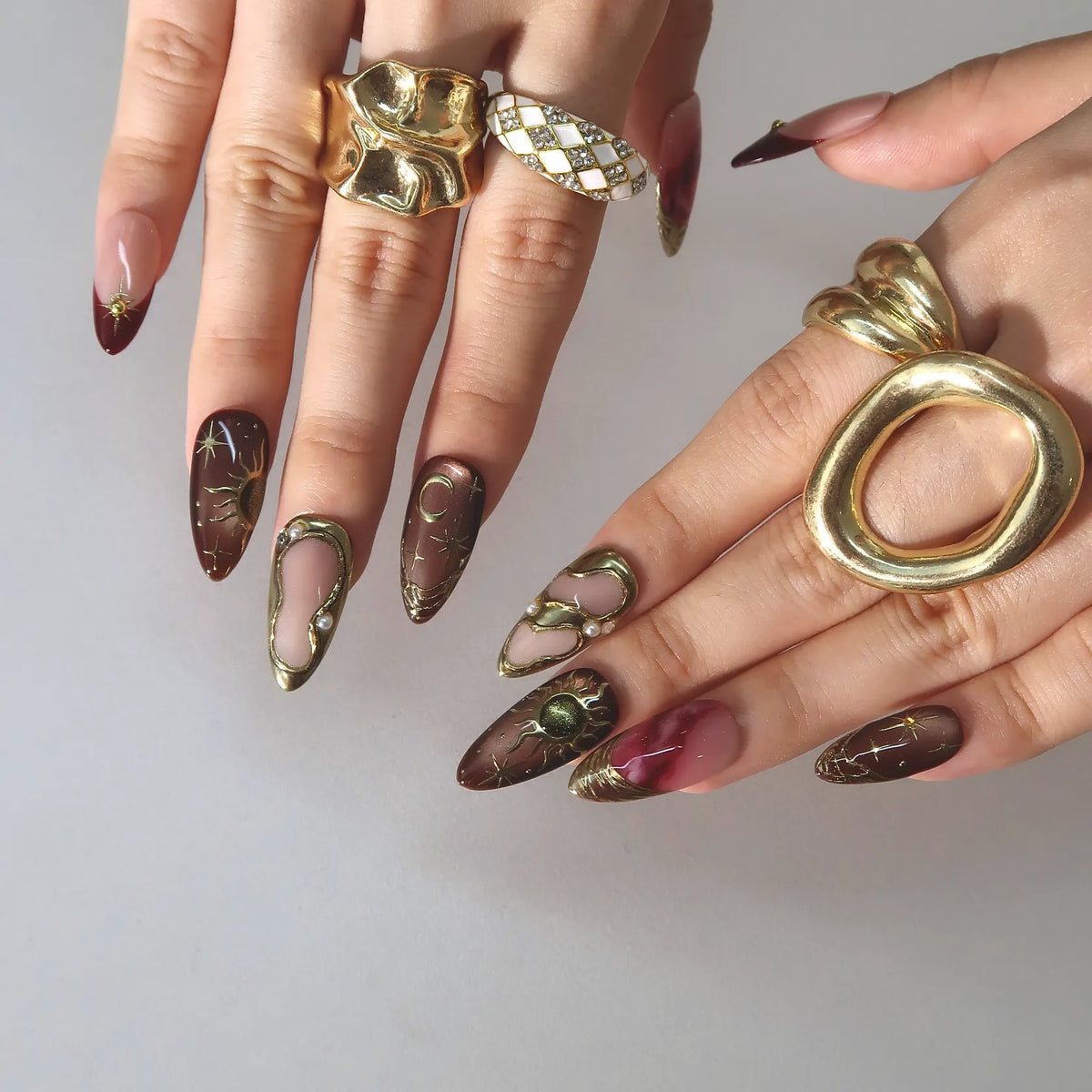 Bewitched - Ersa Nails Nude Gold PressOnNails