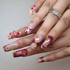 Blazing Flora - Ersa Nails Nude Red PressOnNails