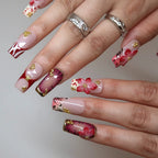 Blazing Flora - Ersa Nails Nude Red PressOnNails