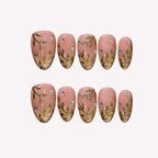 Blissful Radiance - Ersa Nails Nude Gold PressOnNails