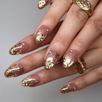 Blissful Radiance - Ersa Nails Nude Gold PressOnNails