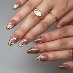 Blissful Radiance - Ersa Nails Nude Gold PressOnNails