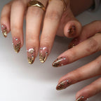 Blissful Radiance - Ersa Nails Nude Gold PressOnNails