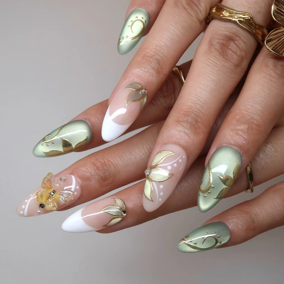Blooming Day - Ersa Nails Nude Jade PressOnNails