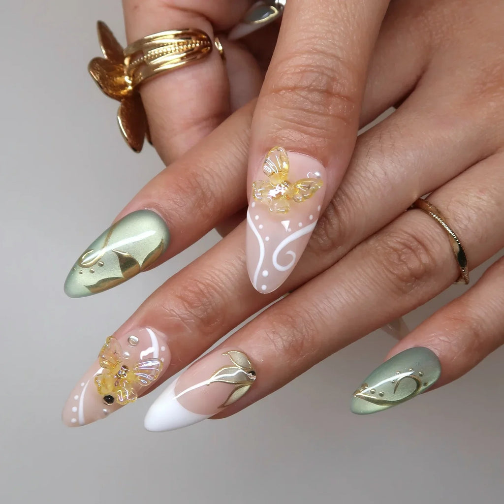 Blooming Day - Ersa Nails Nude Jade PressOnNails