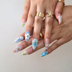 By The Sea - Ersa Nails Nude Blue PressOnNails