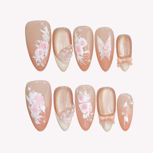 Chérie - Ersa Nails Pink White PressOnNails