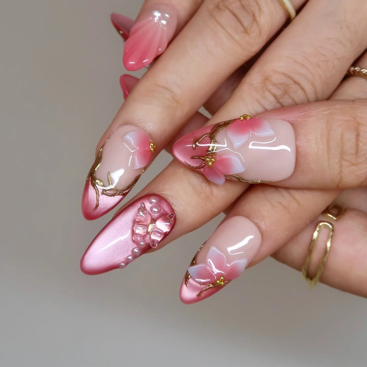 Cherry Blossom - Ersa Nails Nude Pink PressOnNails