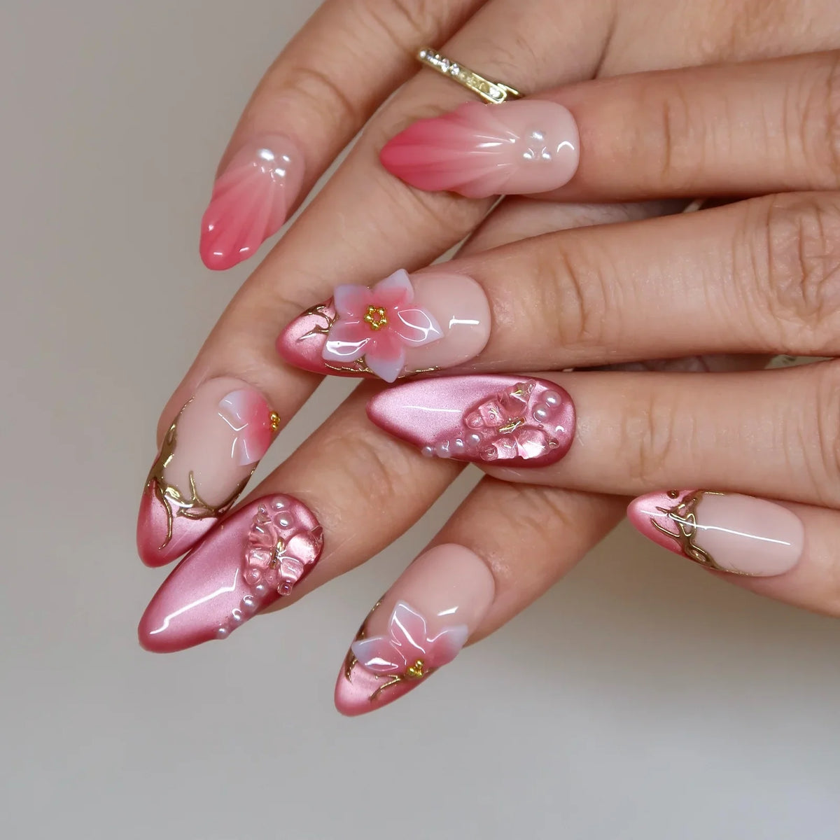 Cherry Blossom - Ersa Nails Nude Pink PressOnNails