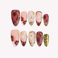 Cherry Wine - Ersa Nails Nude White PressOnNails