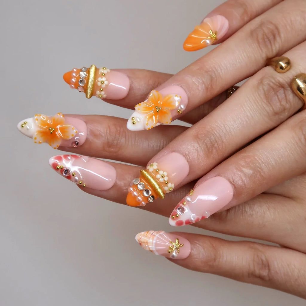 Citrus Crush - Ersa Nails Nude Orange PressOnNails