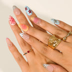 Crisp Soda - Ersa Nails Nude White Blue PressOnNails