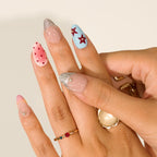 Crisp Soda - Ersa Nails Nude White Blue PressOnNails