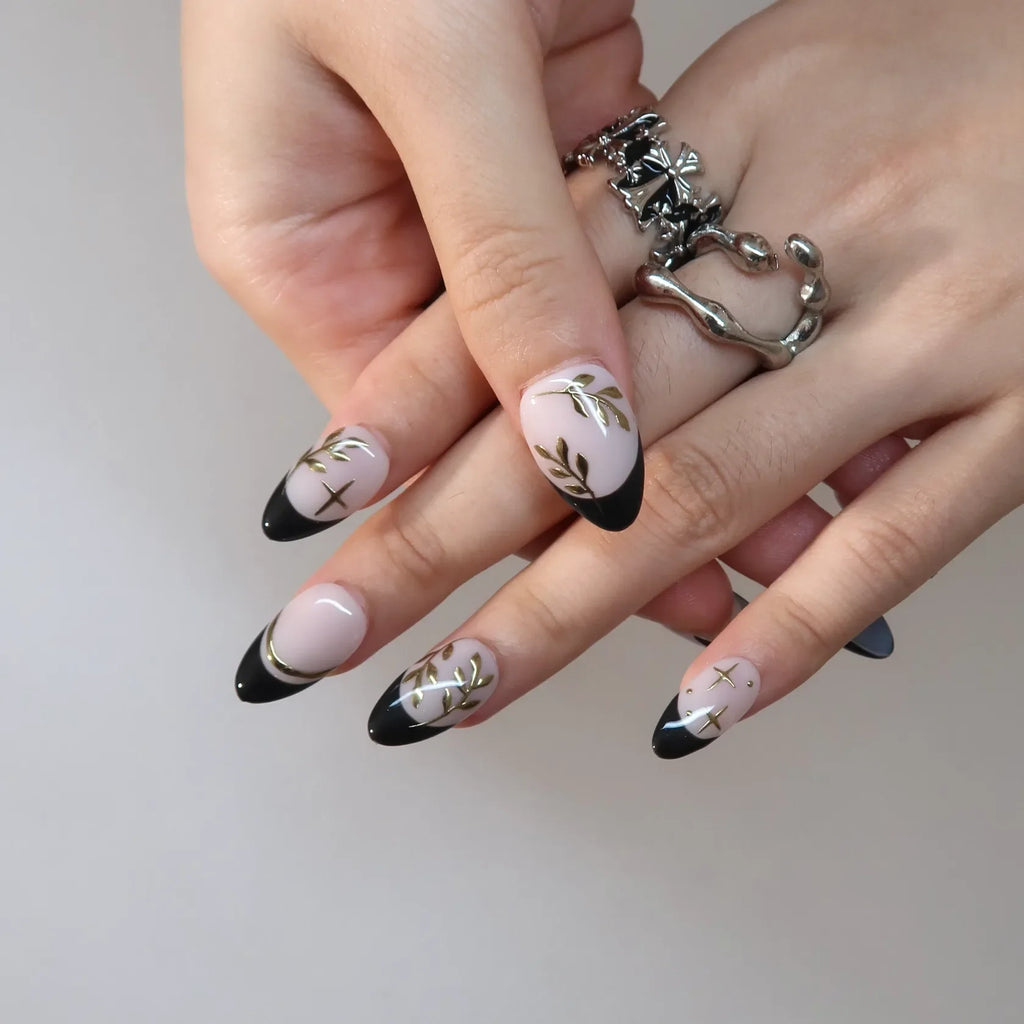 Dark Romance - Ersa Nails Nude Black PressOnNails