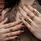 Dynamite - Ersa Nails Brown Black PressOnNails