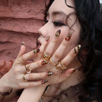 Dynamite - Ersa Nails Brown Black PressOnNails