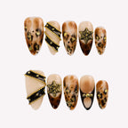 Dynamite - Ersa Nails Brown Black PressOnNails
