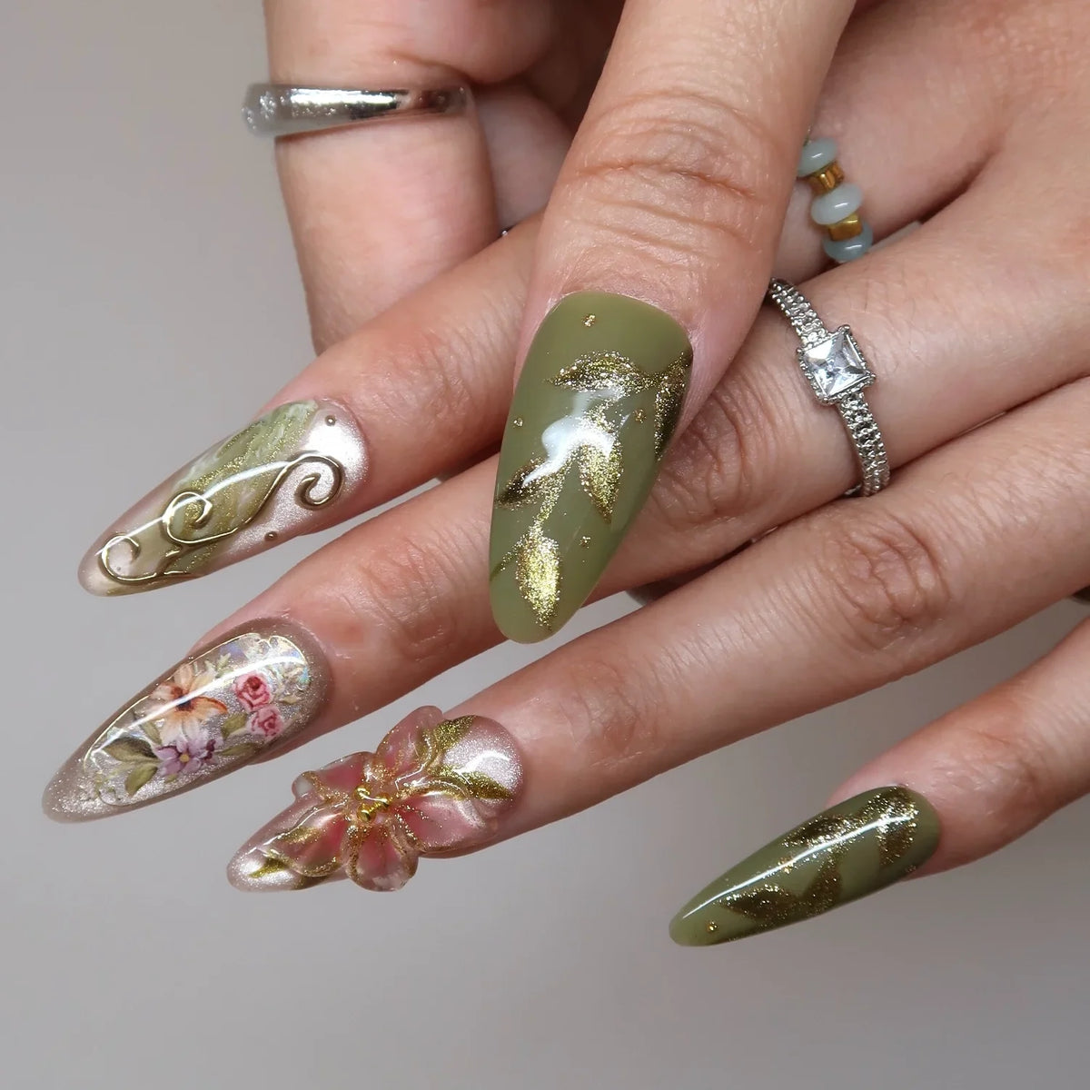Fairy Garden - Ersa Nails Pink Jade PressOnNails