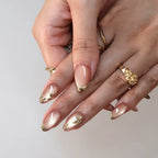 Garden Date - Ersa Nails Gold Pink PressOnNails