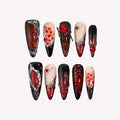 Get Dangerous - Ersa Nails Red Black PressOnNails