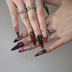 Get Dangerous - Ersa Nails Red Black PressOnNails