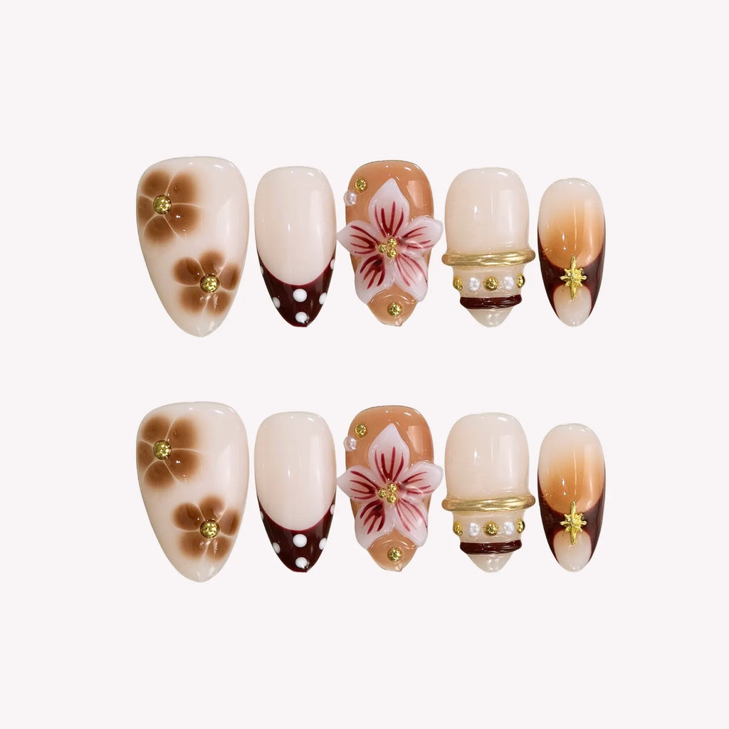 Glam Queen - Ersa Nails Nude Brown PressOnNails