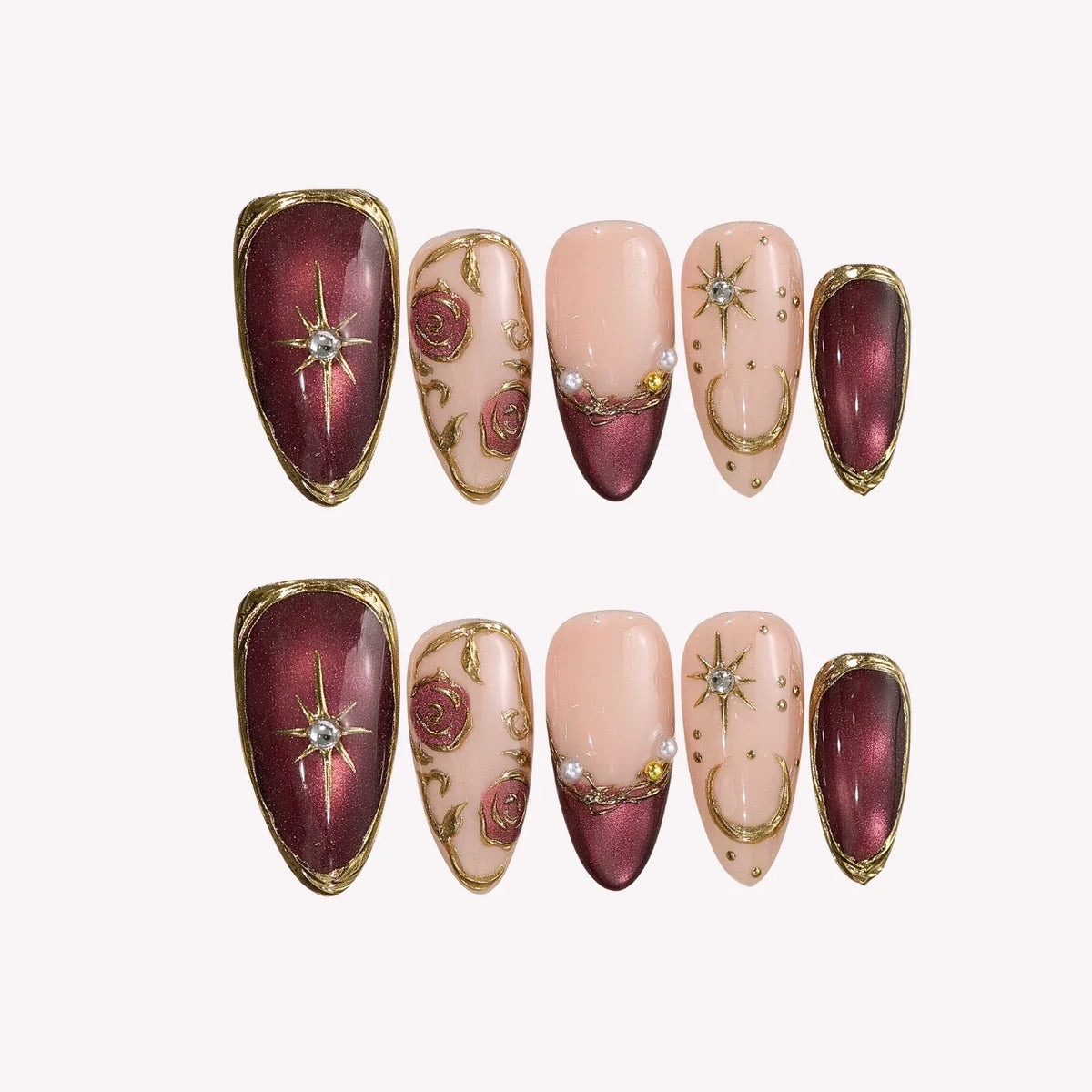 Grand Soir - Ersa Nails Nude Gold PressOnNails