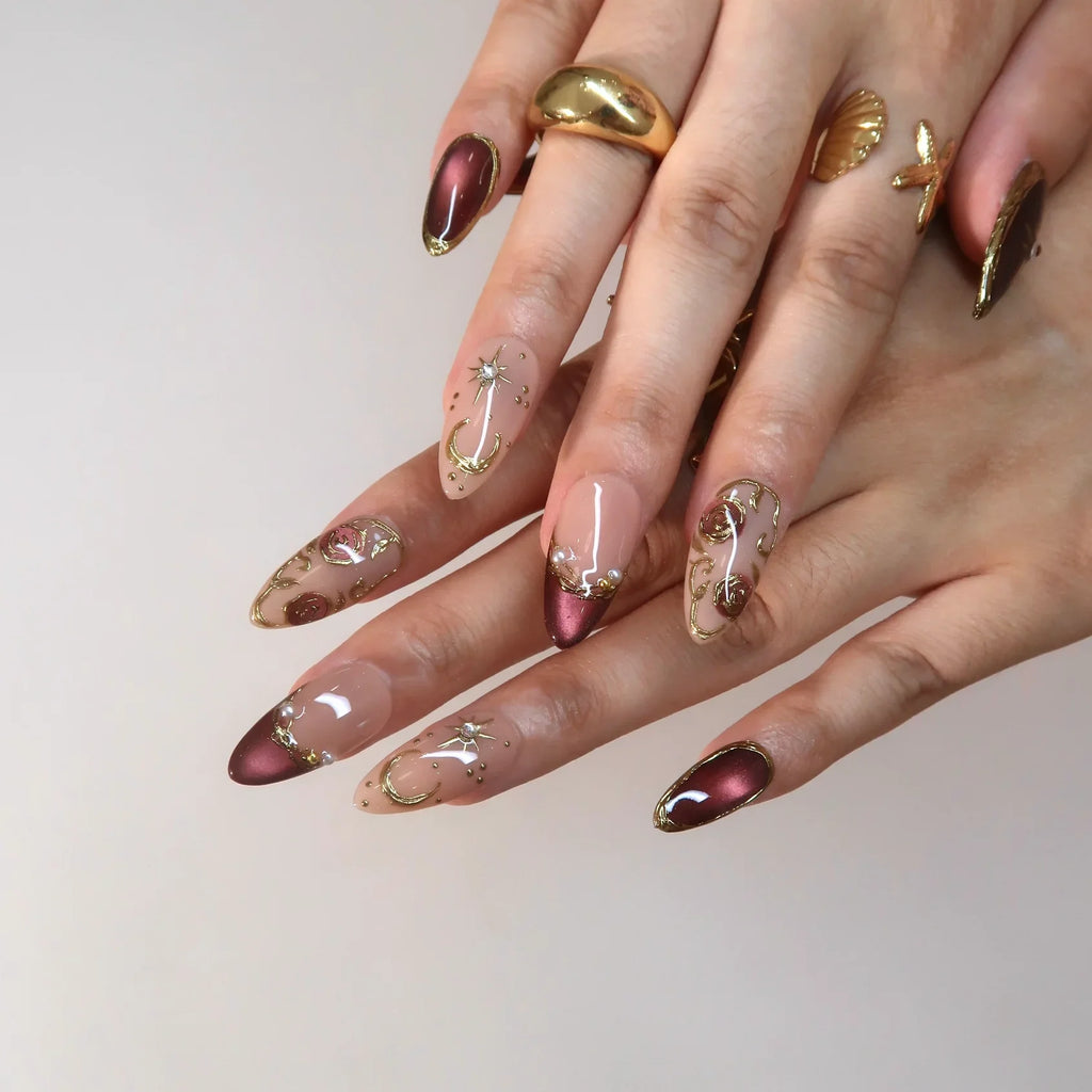Grand Soir - Ersa Nails Nude Gold PressOnNails