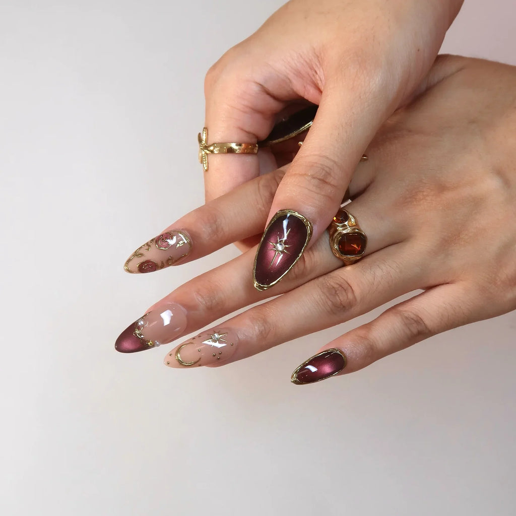 Grand Soir - Ersa Nails Nude Gold PressOnNails