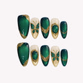 Green Aura - Ersa Nails Jade Gold PressOnNails