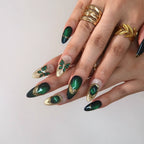 Green Aura - Ersa Nails Jade Gold PressOnNails