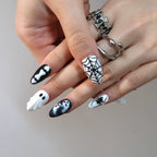 Haunted - Ersa Nails White Black PressOnNails