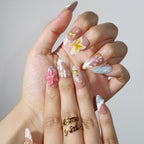 Honolulu - Ersa Nails Nude Blue White PressOnNails