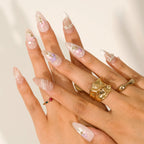 Irresistible Affection - Ersa Nails Nude Purple White PressOnNails