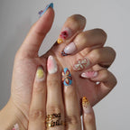 Kaleidoscope - Ersa Nails Nude Blue Red PressOnNails