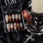La Reine - Ersa Nails Red Nude Long Almond PressOnNails