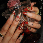 La Reine - Ersa Nails Red Nude Long Almond PressOnNails