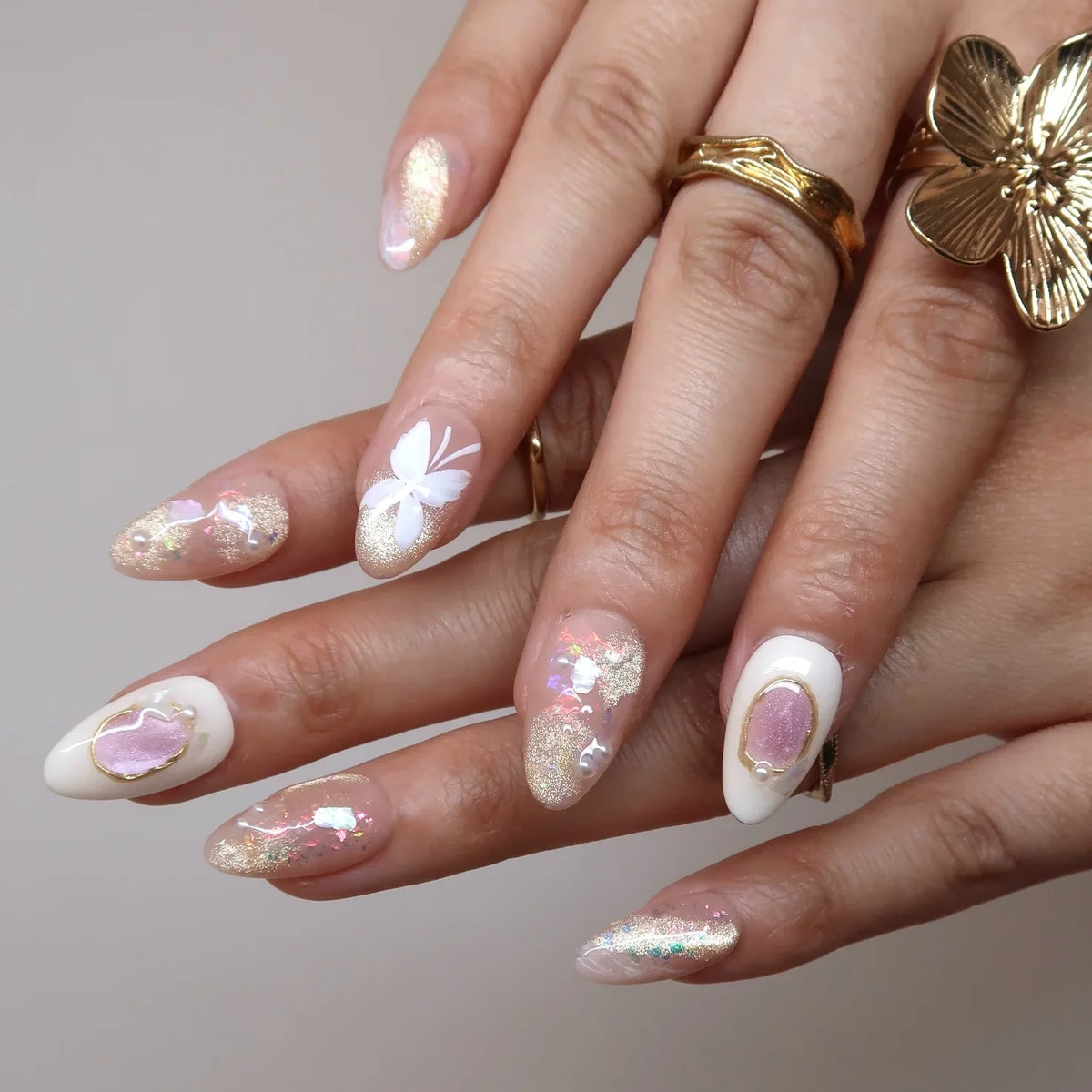 Like A Dream - Ersa Nails Nude White PressOnNails