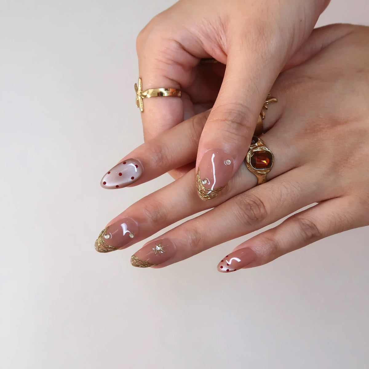 Little Crush - Ersa Nails Nude Gold PressOnNails