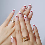 Little Heart - Ersa Nails Nude White Red PressOnNails