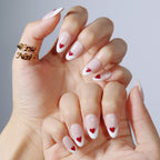 Little Heart - Ersa Nails Nude White Red PressOnNails
